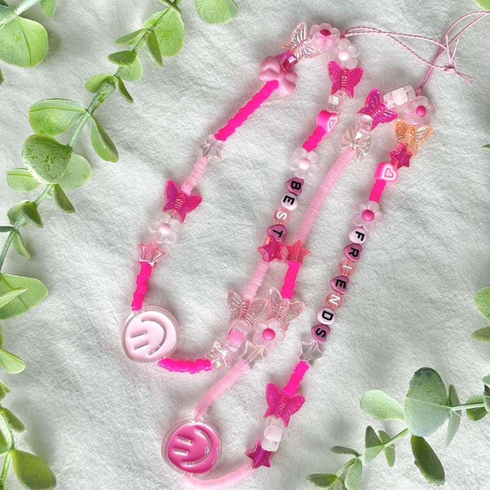 Adorable Beaded Phone Wrist Strap Set